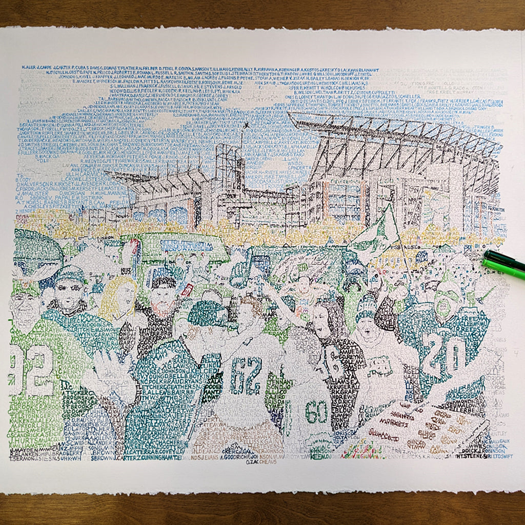 Art of Words Philadelphia Eagles - 16x20 Standard Size Print