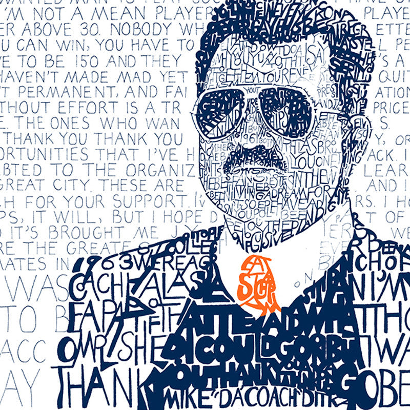 Mike Ditka | Chicago Bears Gifts | Art of Words - 16x20 Standard Size Print