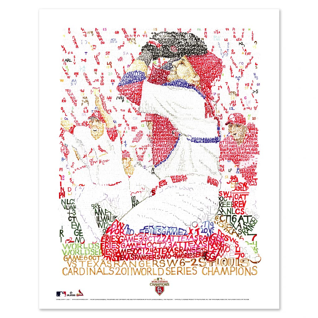 Yadier Molina Word Art | St Louis Cardinals Gifts | Art of Words - 16x20 Standard Size Print