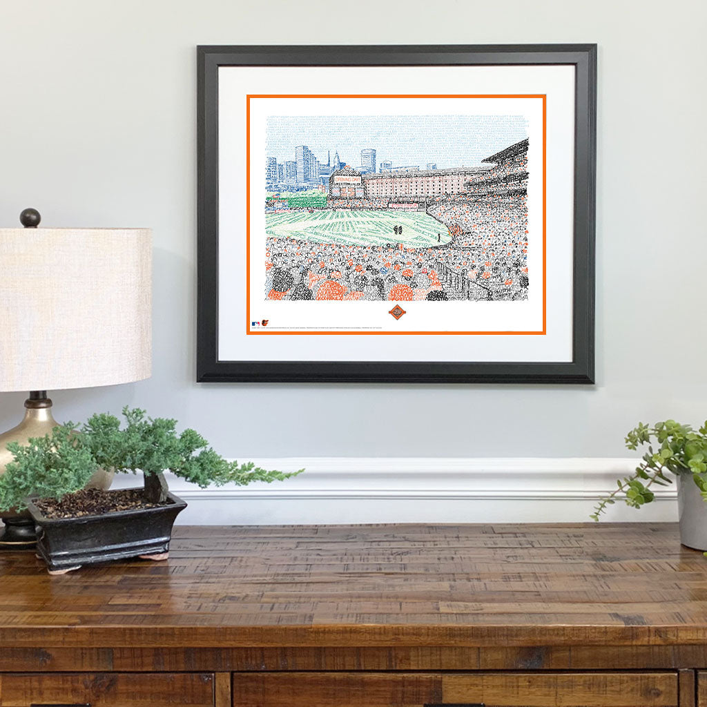 Camden Yards - 5x7 - Watercolor/Ink on Paper - Framed