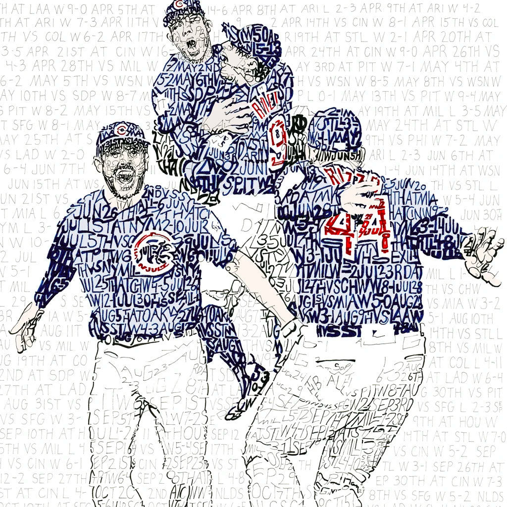 Chicago Cubs Baseball Art World Series Cubs 2016 Wrigley 