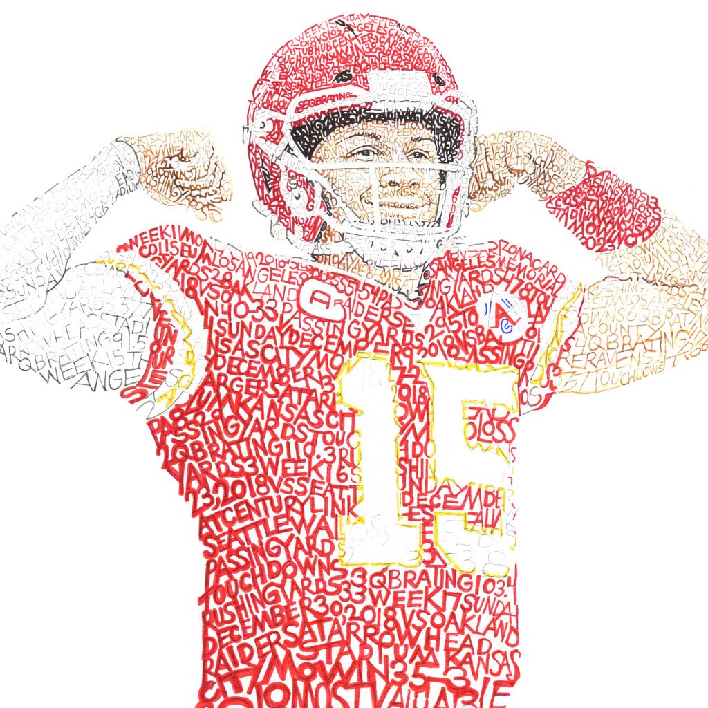 Party City NFL Kansas City Chiefs Patrick Mahomes Centerpiece Cardboard Cutout