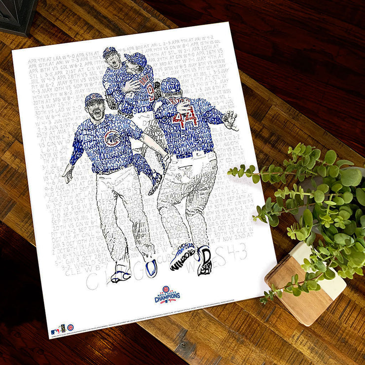 Chicago Cubs 12'' x 16'' Personalized Team Jersey Print