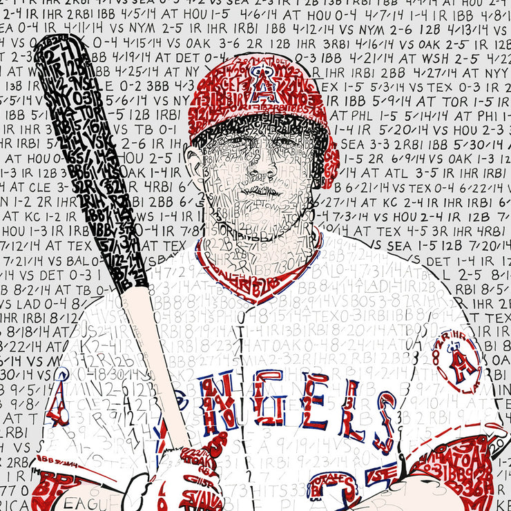 Mike Trout Wall Art | Anaheim Angels Gift | Art of Words - 16x20 Standard Size Print