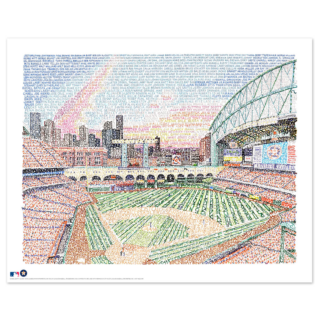 Houston Astros Mosaic Wall Art Print of Minute Maid Park from 300+