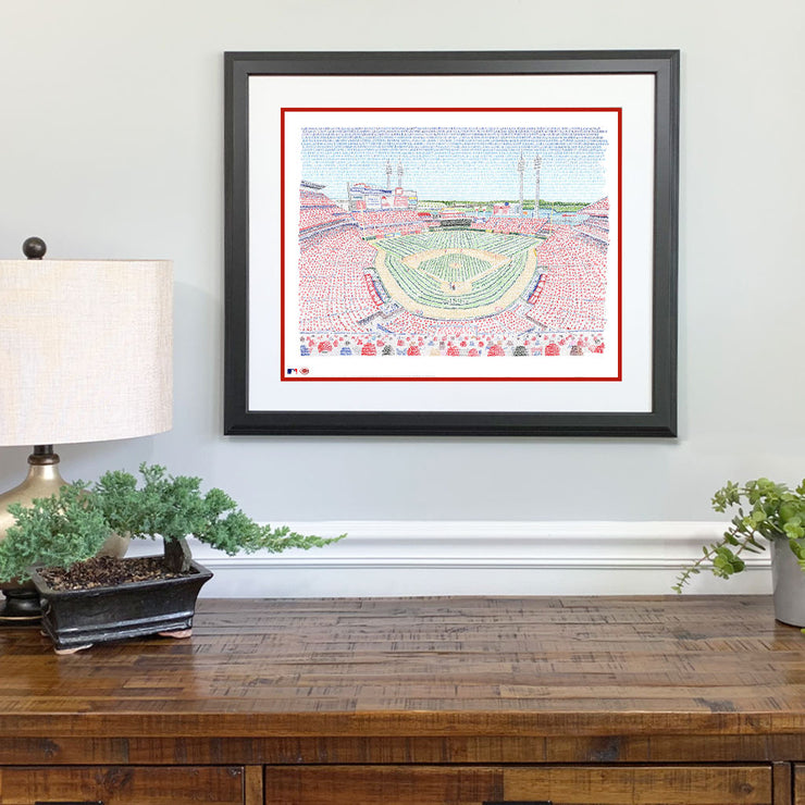 Cincinnati Reds Art | Great American Ballpark | Art of Words - 16x20 Standard Size Print