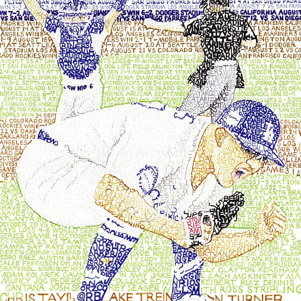 LA Dodgers 2020 World Series oil painting print