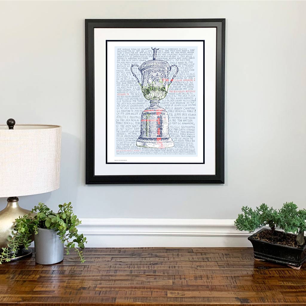 US Open Trophy Word Art | Unique Golf Gift | Art of Words