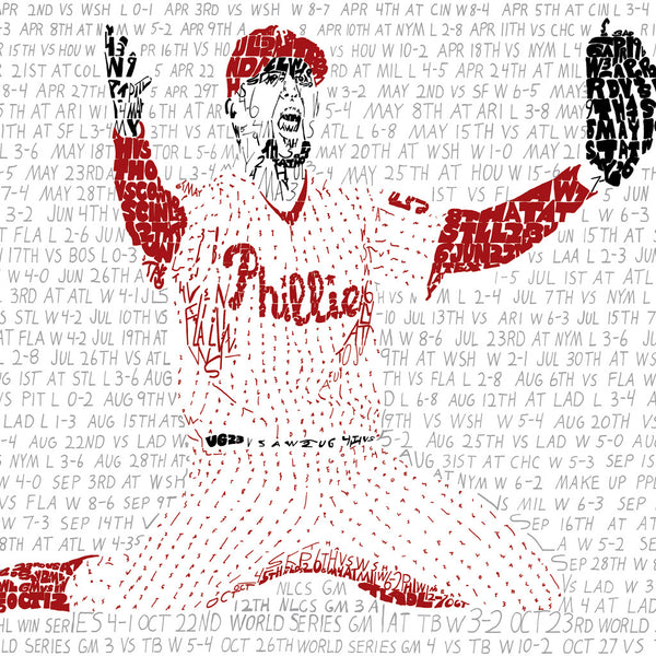 Philadelphia Phillies 2008 World Series Champions PF Gold Composite  (Limited Edition) Fine Art Print by Unknown at