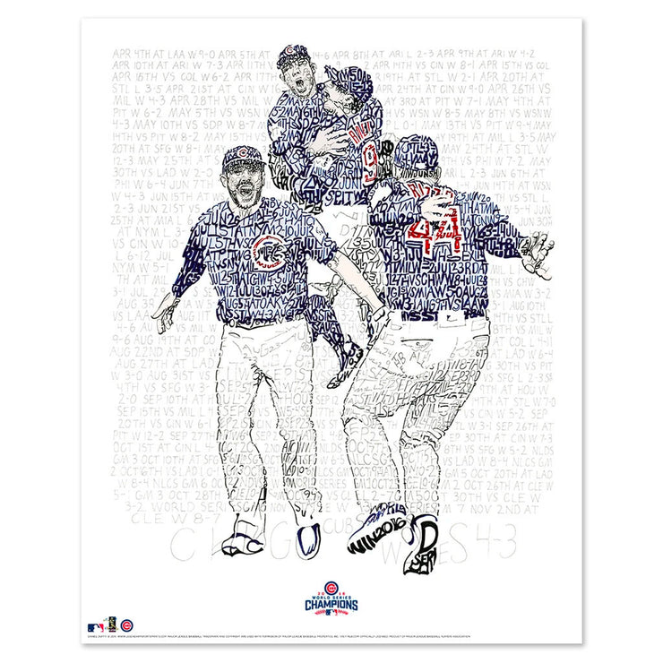 2016 Chicago Cubs Word Art Poster | Chicago Cubs Gifts & Decor 16x20 Standard Size Print